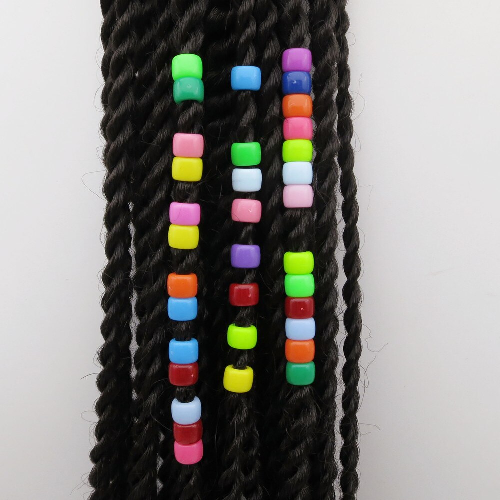 30 st -100 st virkad färgad plast barn kvinnor flätor hår fläta dreadlock pärlor ringar tillbehör 4.2mm inre hål