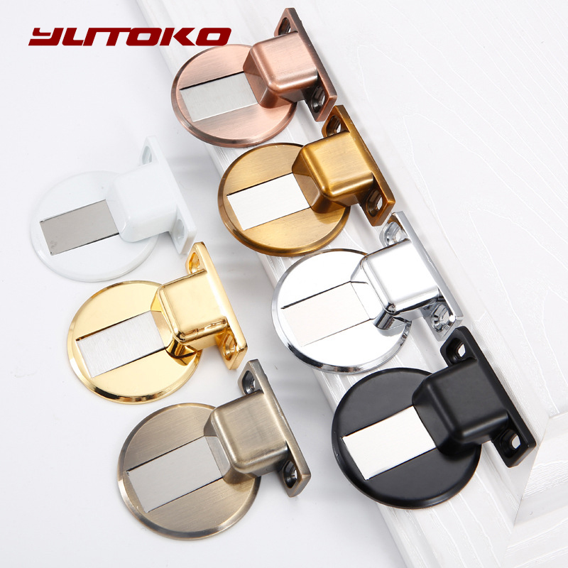 Yutoko magnetdør stopper rustfrit stål dørpropp magnetisk dørholder toiletglasdør skjult dørstop møbler hardware