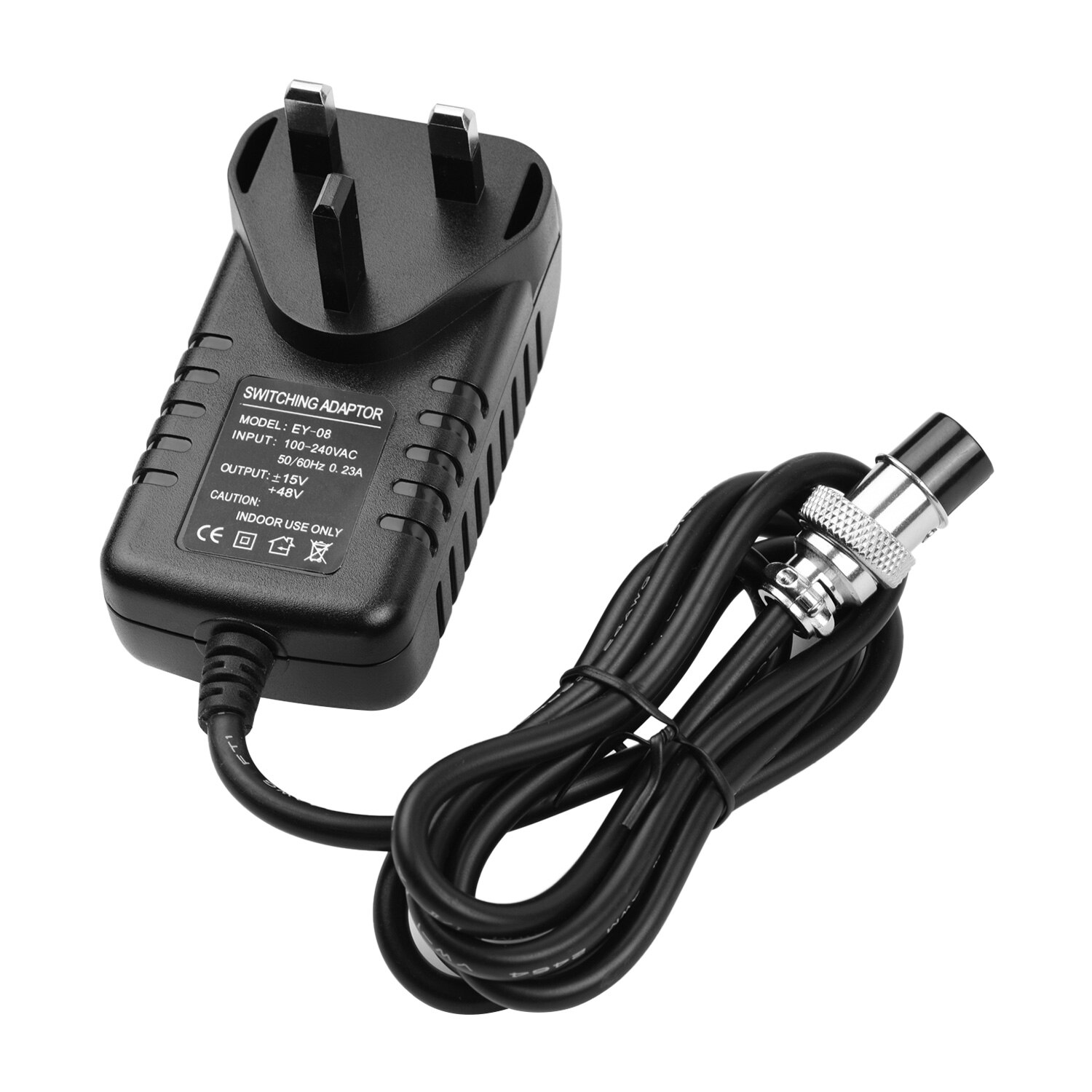 Console de mixage Mélangeur Alimentation Adaptateur secteur 15V 230mA Universel 4 Broches Connecteur Rond pour 16 Canaux 100-240V Entrée UE/UK/US