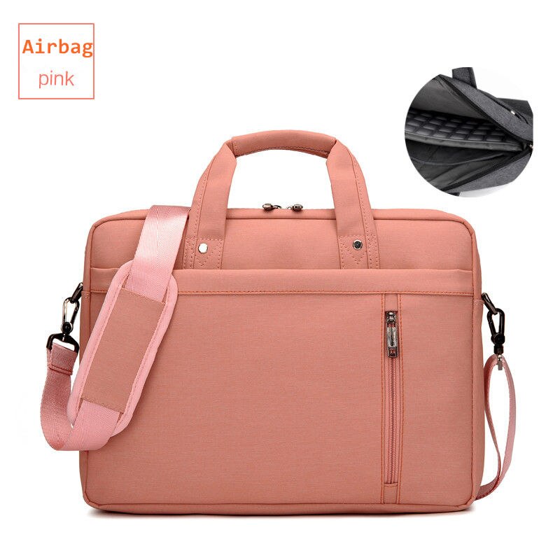 Brand waterproof Laptop bag 17.3 17 15.6 15 14 13.3 13 inch Shoulder portable Messenger Women Notebook bag for macbook air bag: Pink / 13.3 inch