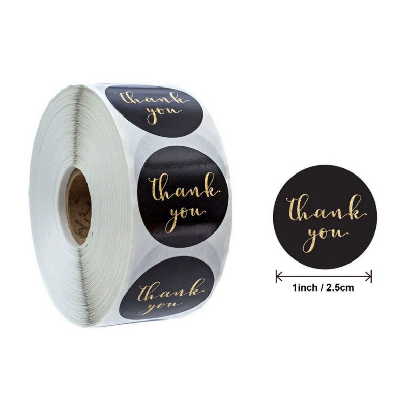 Gold Foil Thank You Stickers For Seal Labels 1 Inch Packaging Stickers Birthday Party Offer Stationery Sticker: D