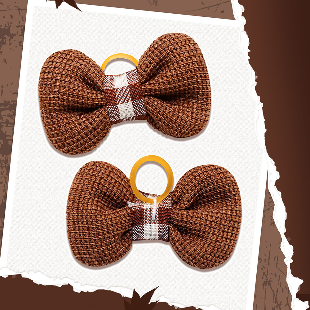 10 Uds. De lazos hechos a mano para perros, lazos de la serie marrón para perros pequeños, lindas bandas de goma para perros, Boutique, accesorios para el cabello para perros y gatos