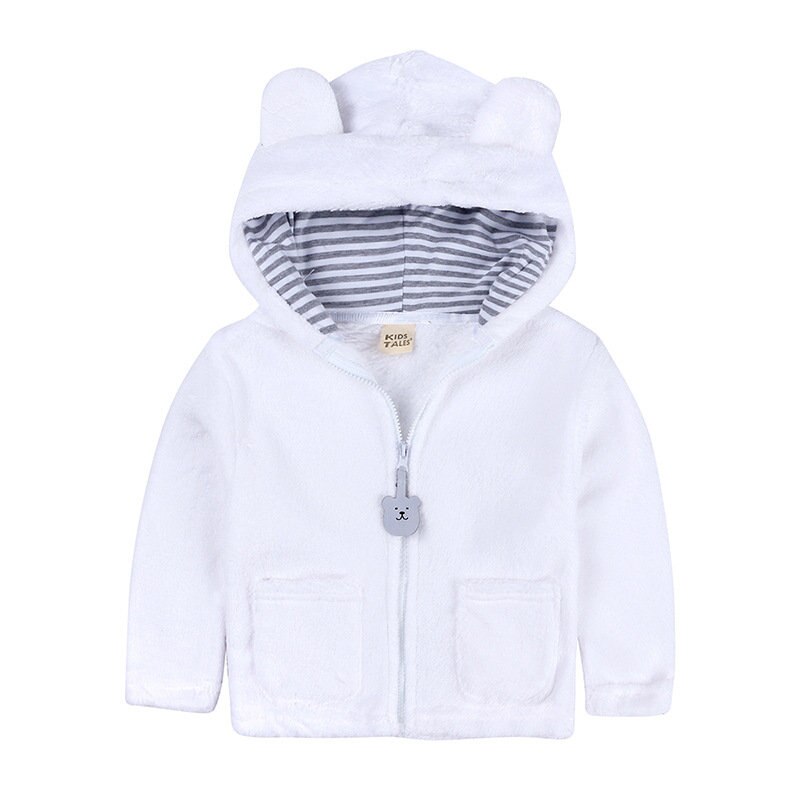 Kevät syksy fleece vauvan huppari söpö karhu hupullinen takki pojille tytöille vauvan lasten ulkovaatteet: Sininen / 6-12m
