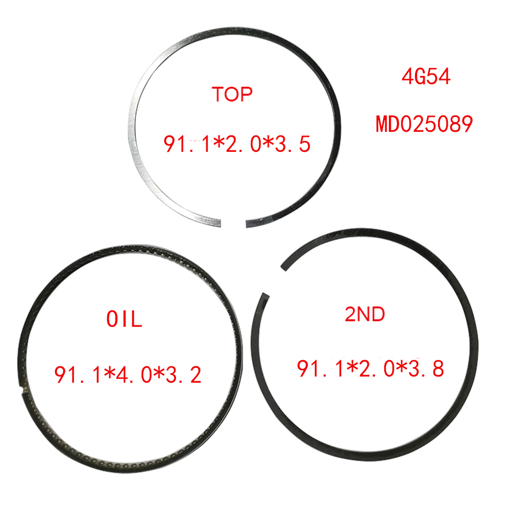 Engine Piston Ring 4G54 2*2*4 STD 33860 20990 91.1MM MD025089 MD107813 For Mitsubishi L200 Montero Pajero: Default Title