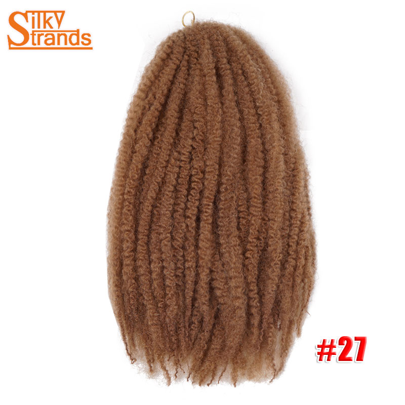 18 Inch Ombre Marley Braids Crochet Hair Bulk Twist Box Ombre Afro Synthetic Jumbo Braiding Hair Extensions For Black Women: 27