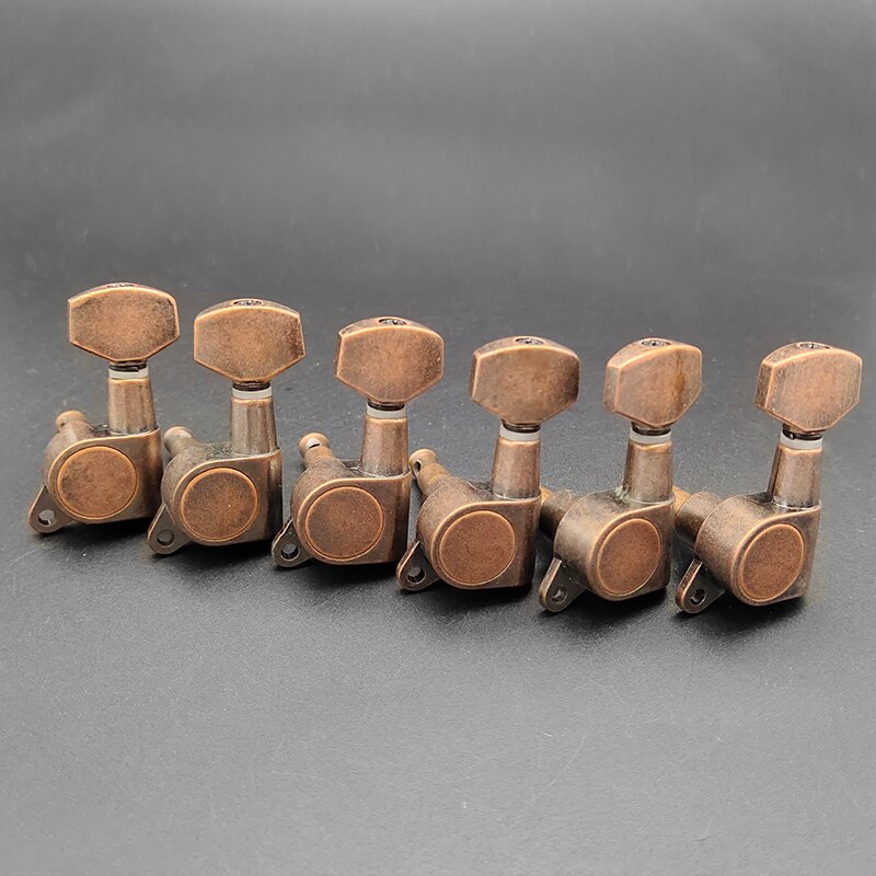 Niko Vintage Style Bronze Guitar Tuning Pegs Locking Tuners Machine Head 6R for Acoustic Electric Guitar Guitarra Accessories: 6L