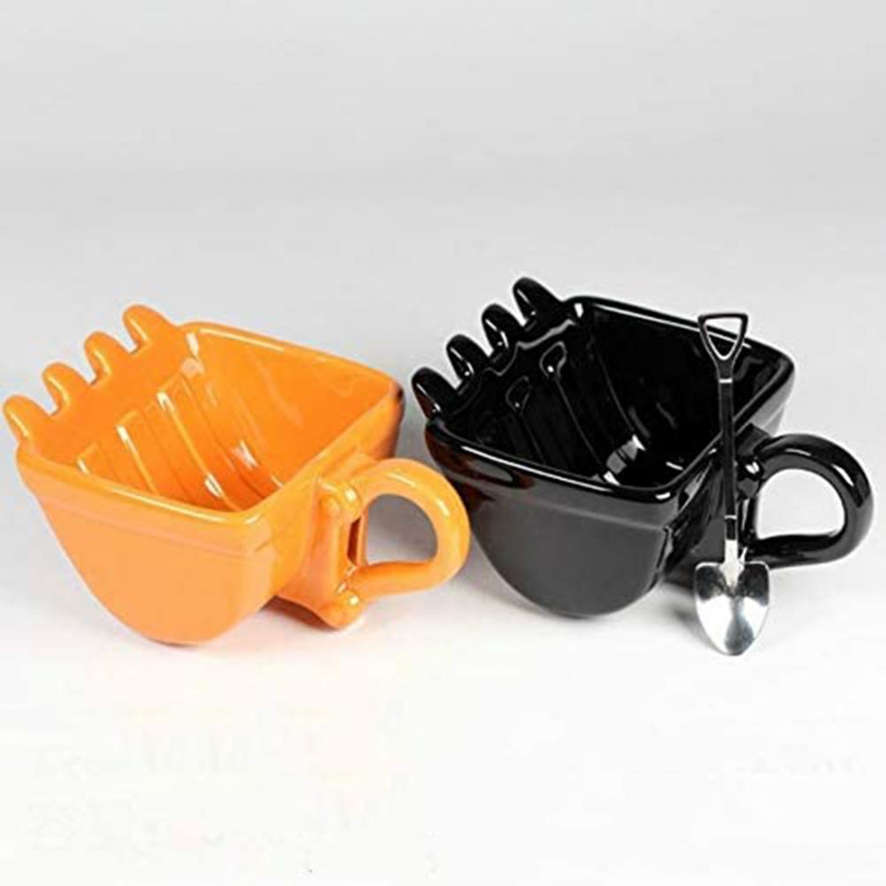 Grävmaskin skopa modell kaffe vatten muggar kopp med sked