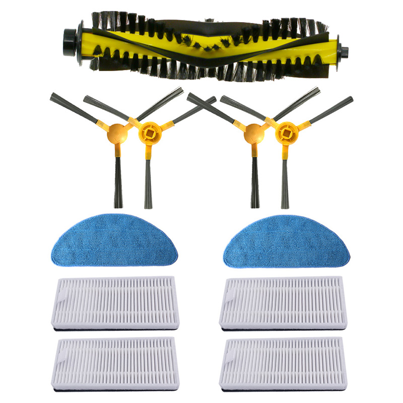 Huvud sidoborste hepa filter mopp trasa för ikhos create netbot  s15 neatsvor  x500 x600 tesvor  x500 pro robot dammsugare delar: Ljusgrön