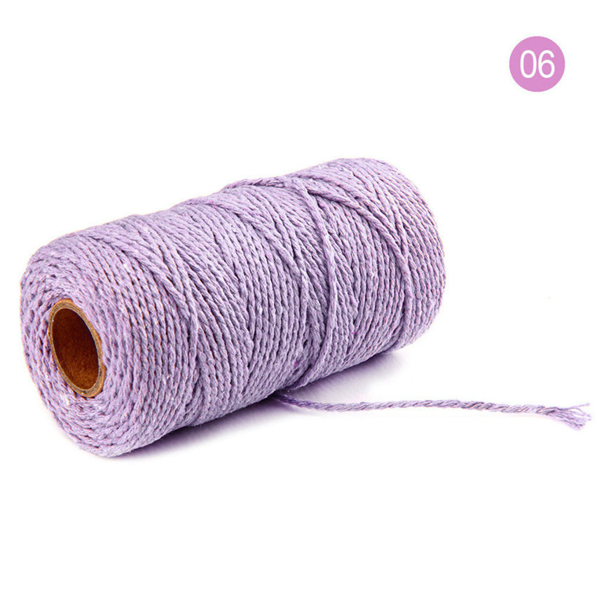 Cordon torsadé en coton 2mm, cordelette pour macramé artisanal, accessoires décoratifs pour bricolage artisanal, fait à la main, 0507 #: F