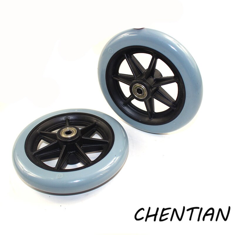 2 st 150mm(6 ")  / 200mm (8 '') grå gummi små icke märkande rullstolshjul tillbehör pp gummistol hjul hjul