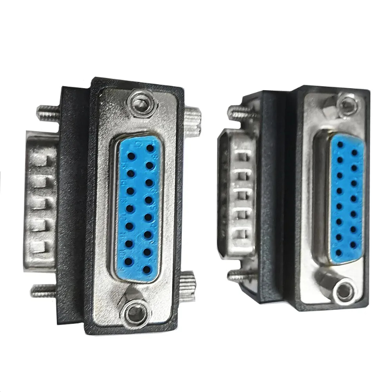Db15 adaptador Vga15 P de 90 grados, conector recubierto de níquel D Sub15, ángulo recto, macho a hembra, Vga, adaptador de 15 Pines, convertidor de acoplador