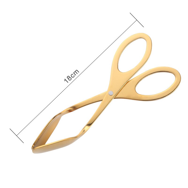 Food Tongs Stainless Steel Food Clips Barbecue Buffet Salad Scissors Egg Bread Tongs Cooking Tools Kitchen Gadgets: Gold