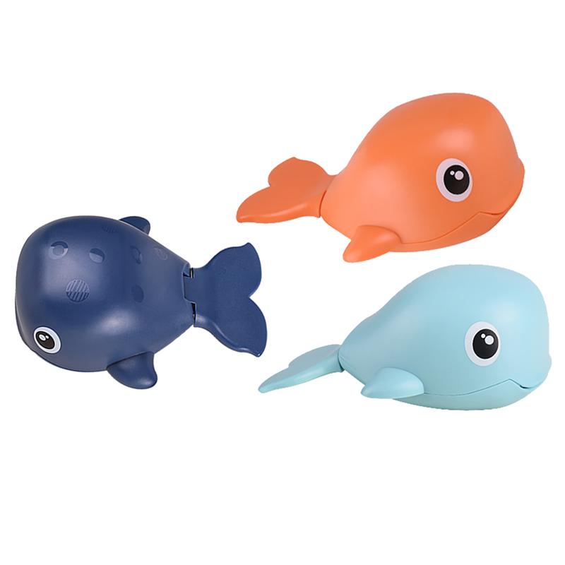 3 stk baby badning legetøj urværk sød hval legetøj baby sjov badevand dryssende legetøj tilfældig farve