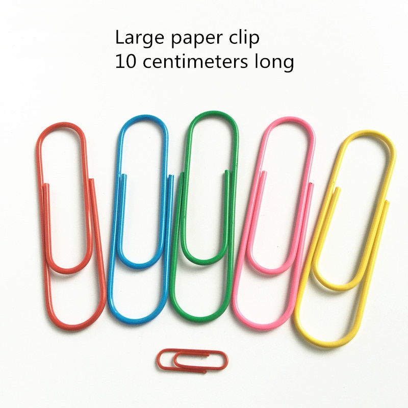Clip de papel grande de color de 100mm, clip de papel recubierto de metal