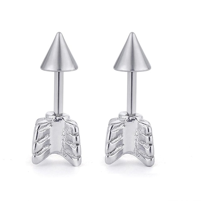 MODRSA 1Piece Spike Arrow Industrial Barbell 6mm Rod Stainless Steel Ear Plugs Tunnels Helix Tragus Piercing Oreja Body Jewelry
