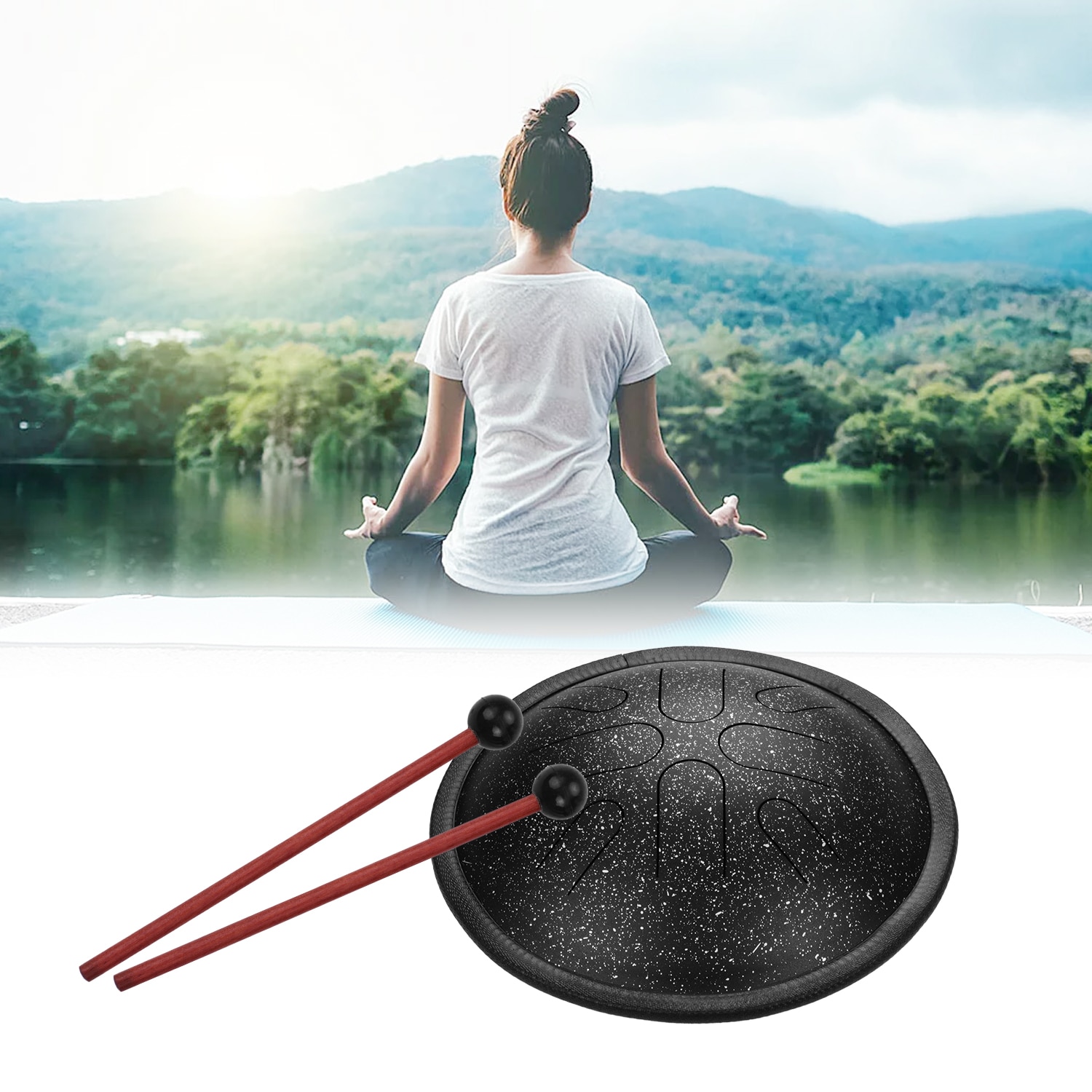 10 Inches 8 Notes Handpan Drum Staal Tong Drum Draagbare Reizen Drum Percussie Instrument Met Mallet Draagtas Voor Meditatie