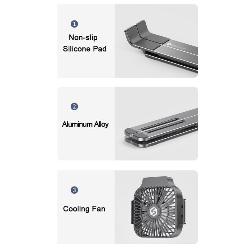 17 inch Laptop Holder for MacBook Air Pro Notebook Foldable Aluminium Alloy Laptop Stand Bracket Laptop Holder for PC Notebook