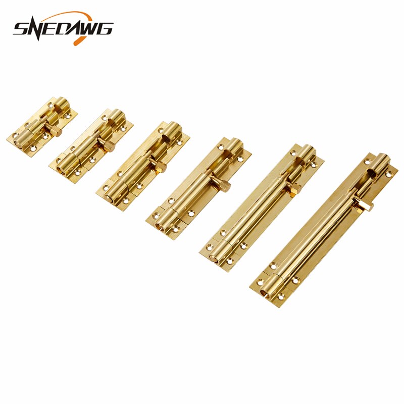 Brass Barrel Bolt 1.5/2/.2.5/3/4/5inch House Security Barrel Door Bolt Home Gate Window Safety Hardware Barrel Bolt Lock Latch
