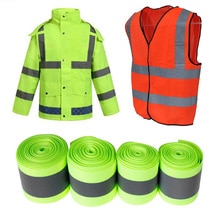 5M High Visibility Safety Reflective cloth DIY Fluorescent webbing sewing on Reflective Tape For Clothing Warning Safety Trim