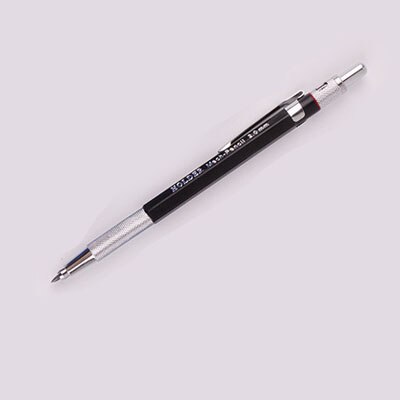 Metal automatisk mekanisk blyant 2.0 mm 2b blyholder tegning tegning blyant sæt kontor skoleartikler: Lysegrå