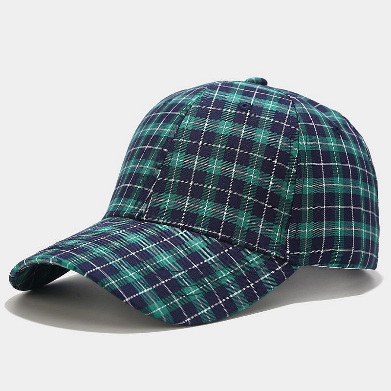 Unisex Hat Women Summer Korean Student Plaid Baseball Cap Simple and Versatile Casual Cap Men Sun Hat