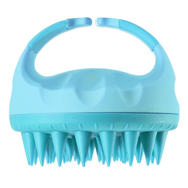 Scalp Scrubber Shampoo Brush Massager Clean Scalp Comb With Handle Hair Washing Brush Scalp Exfoliator Brush Head Scrubber Tools: GRAY