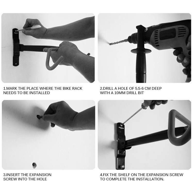 Sykkeloppbevaringsholder stativ garasje sykkel veggmontert krokbøyle holdbart sykkeltilbehør universal for sykler