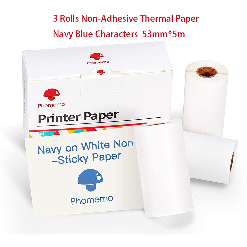 Thermal Paper Phomemo Printable Sticker Self Adhesive Photo Paper Roll for Phomemo M02/M02S/M02Pro Mini Portable Printer Labels: Style 7