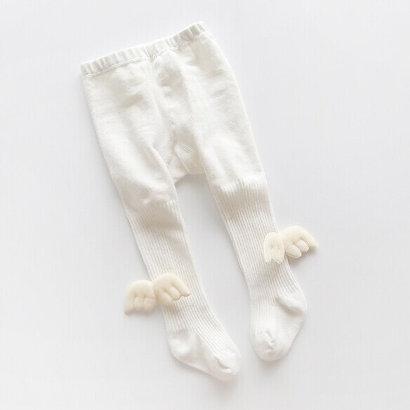 Baby Mädchen Warme Kniehohe Strumpfhosen Nette Engel Schaukeln Prinzessin Strumpfhosen Winter Strumpfhosen: Weiß / 24M
