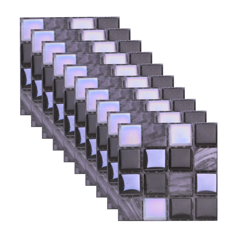 Autocollants muraux en mosaïque, 10 pièces, 10x10cm, autocollant pour peler et coller, rétro-adhésif, pour bricolage, cuisine, salle de bain, décoration murale de la maison: B09
