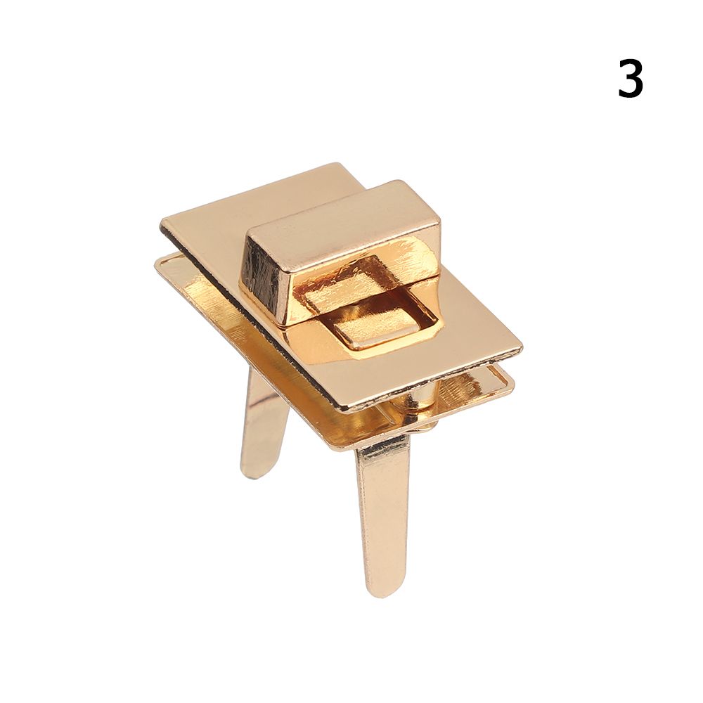 Bagagelås väska spänne väskdelar tillbehör hårdvara stängning vridlås vridlås metallspänne gör-det-själv handväska väska: Ljusguld