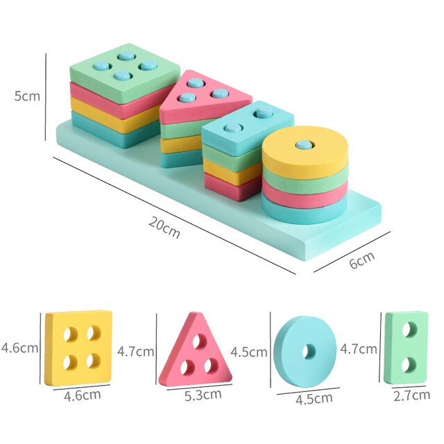 FAI DA TE Giocattolo Del Bambino Di Legno Del Bambino Giocattoli Colorati Blocchi Di Legno di Musica Del Bambino Sonagli Grafici Cognizione Precoce Educativi Giocattoli Divertenti Per I Bambini: 11