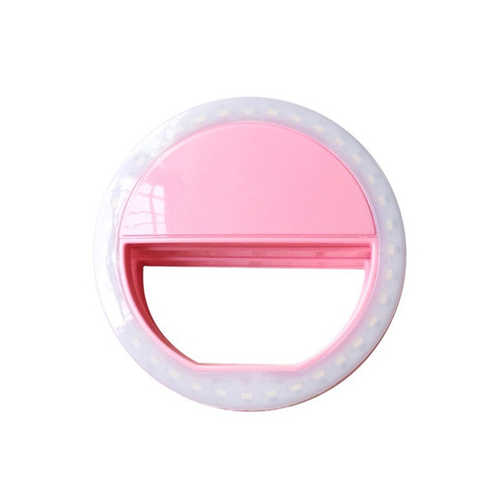 Portable Clip Fill Light Selfie LED Ring Photography for iPhone Android Phone: Pink