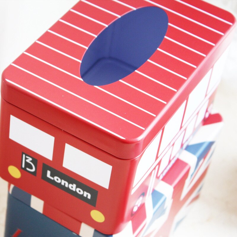 Zakka-caja de pañuelos de hierro de estilo británico para el hogar, caja de lata para pañuelos ENL 009, 1 unidad