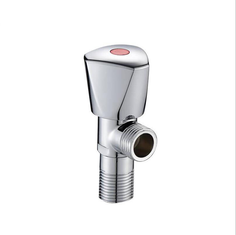 G1/2*1/2 mosiądz zagęszczony Tri zawór kątowy robić kranów i bojlerów uniwersalny zawór kątowy, przedłużony nici na zimno/ciepłej wody zawór wlotowy: Czerwony