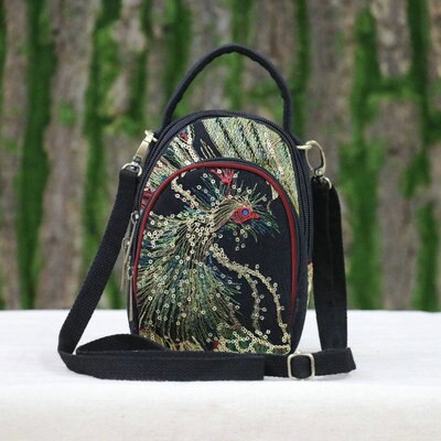 Boheemse borduursels mini boodschappentassen handgemaakte dieren geborduurde dame schattige schouder- en handtas top dag clutch draagzak: 1