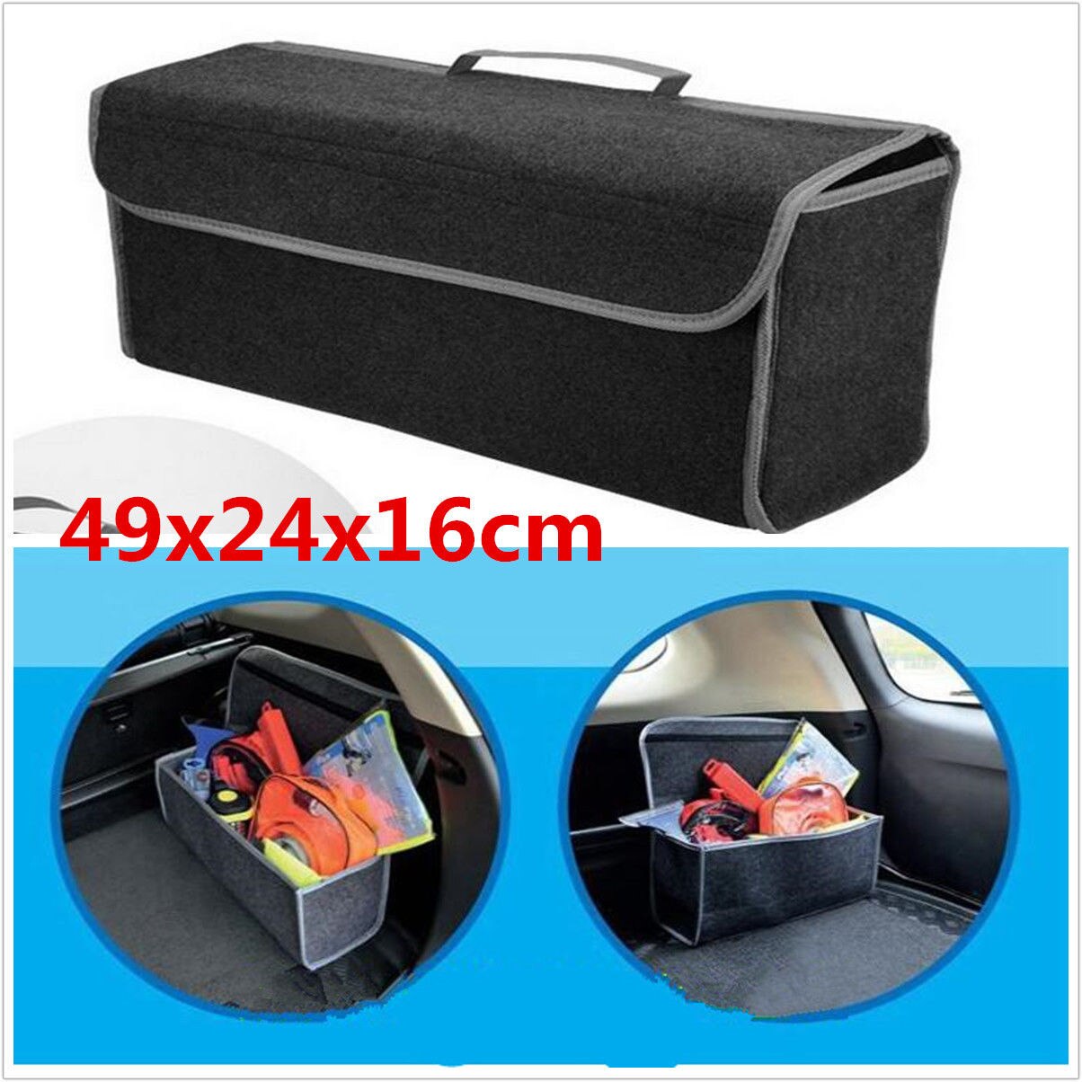 1pcs Trunk Cargo Organizer Folding Caddy Storage Collapse Bag Bin for Car Truck SUV: Default Title