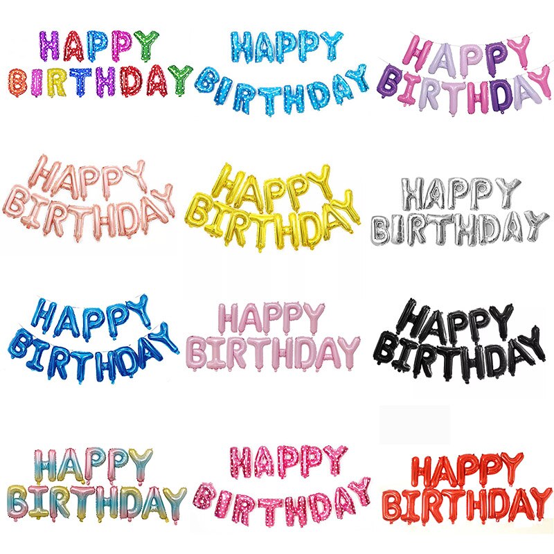 Happy Birthday Balloons Banner Buchstaben Folie Ballons für Baby Dusche Kinder Geburtstag Party Dekoration Alphabet Air Ballon Girlande