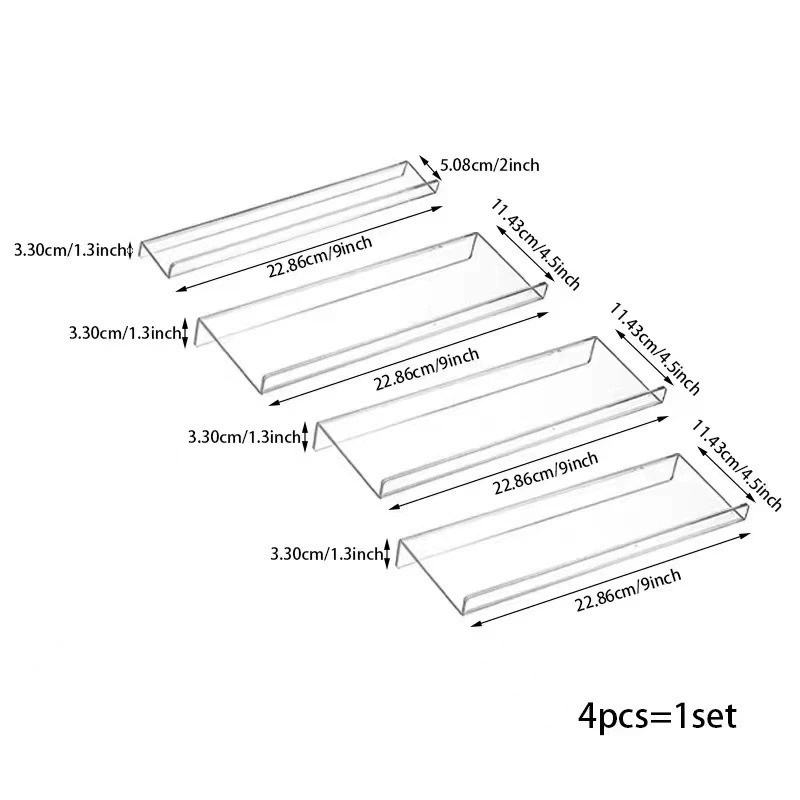 4 Layers Spice Drawer Organizer Adjustable Acrylic Spice Jars Rack Tray Expandable Seasoning Organizer Cabinet Kitchen Shelves