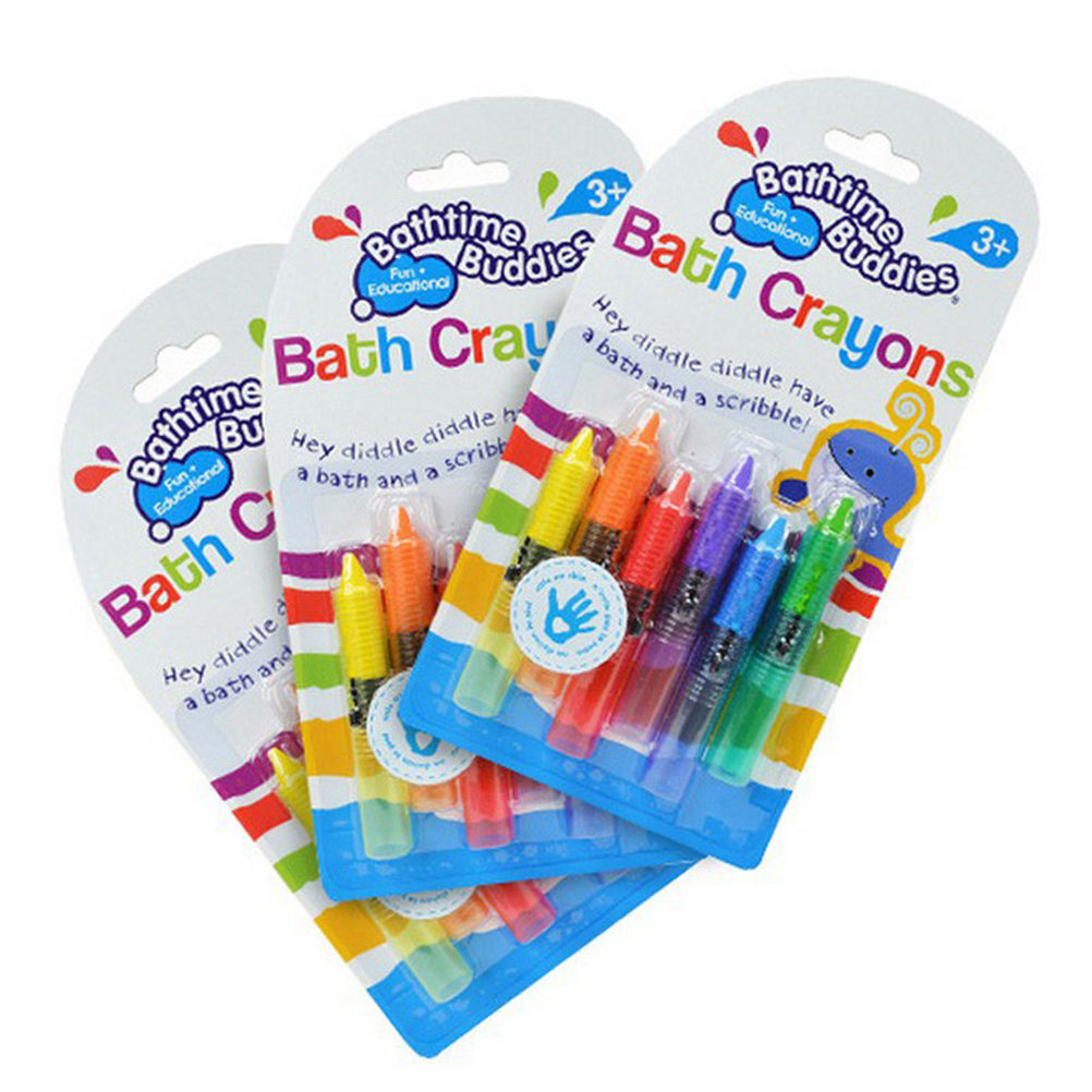 Bath Toy Baby Bath Crayons Toddler Washable Bathtime Safety Fun Play Educational Kids Toy 6Pcs/Set