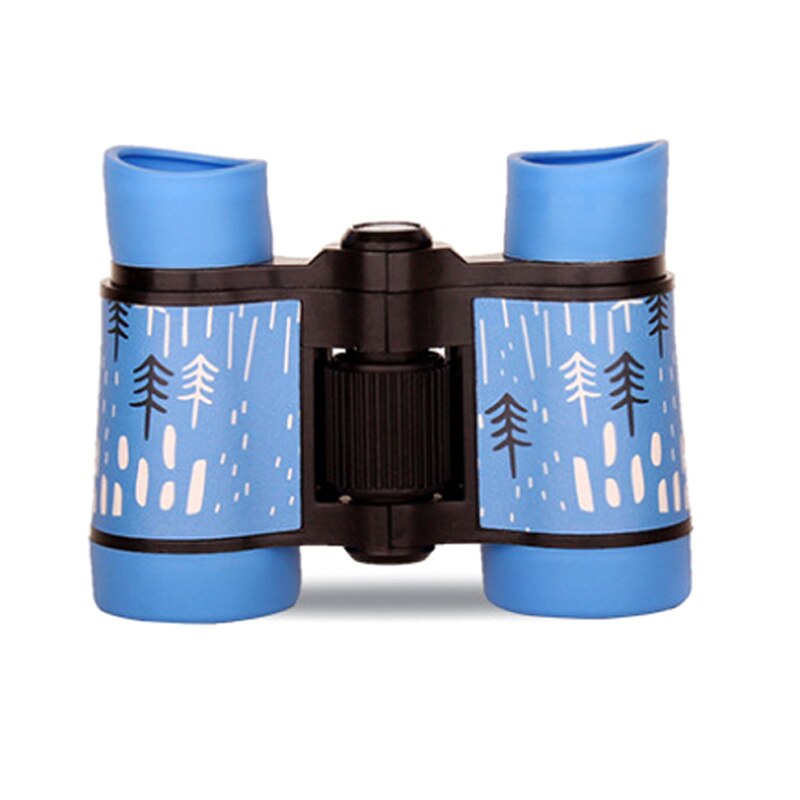 Binoculars HD 4x30 Telescope Rubber Children Colorful Telescope Fixed Zoom Anti-skid Portable Field glasses for Children: Blue