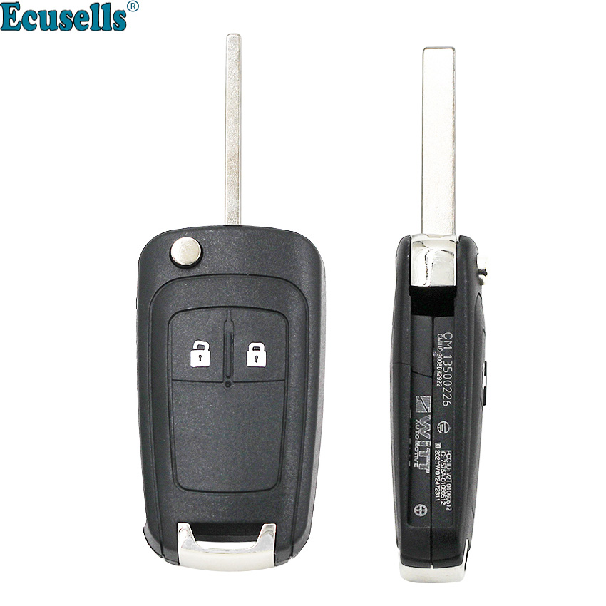 Flip folding key shell case fob 2 button for chevrolet aveo cruze orlando trax uncut  hu100 blade