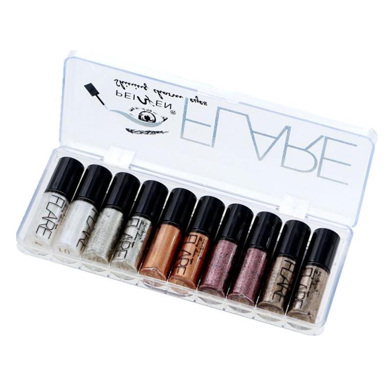 Pärlemorfärgad makeup flytande ögonskugga glitter ögonskugga vattenfast flytande ögonskugga skimmer ögonmakeup slät borsthuvud tslm 1
