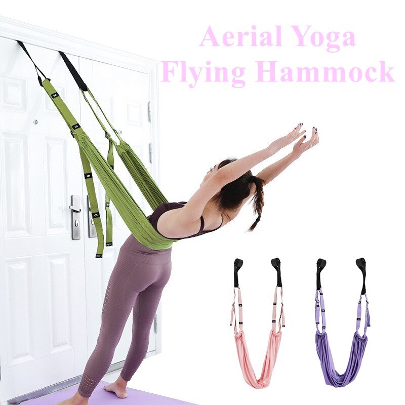 Verstelbare Antenne Yoga Riem Hangmat Swing Stretching Anti-Zwaartekracht Inversie Oefeningen Multilayer Riem Deur Flexibiliteit Trainer