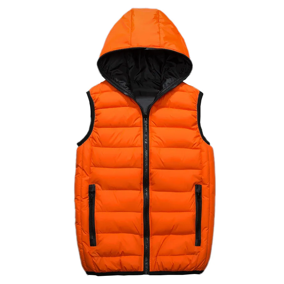 Lente Herfst Mouwloze Jas Voor Mannen Mode Warm Hooded Man Winter Vest Licht Plus Size Mens Werk Vesten vest: L / Oranje