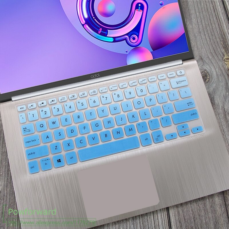 Pour ASUS VivoBook 14 R424DA R424FL R424FA X409UB X412FL x412fa R424 DA FL FA 14 ''Silicone housse de clavier d'ordinateur portable protecteur de peau: fadeblue