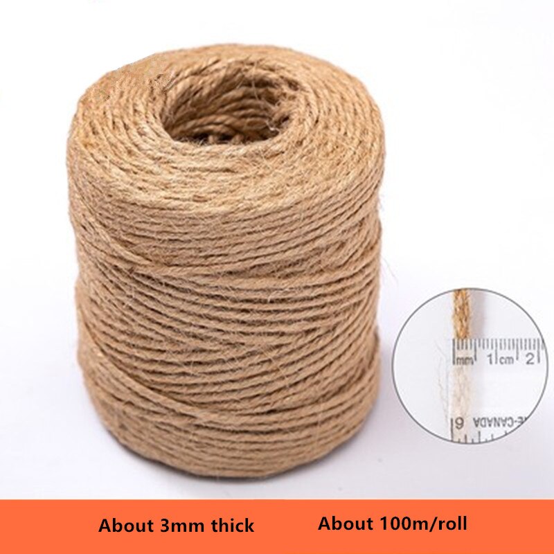 Jute Seil Schnur Seil handgefertigt Diy Farbe Material Seil Kindergarten Umwelt Dekoration Bündel retro Dicken Hanf Seil Leinen Rop: 3mmx100m