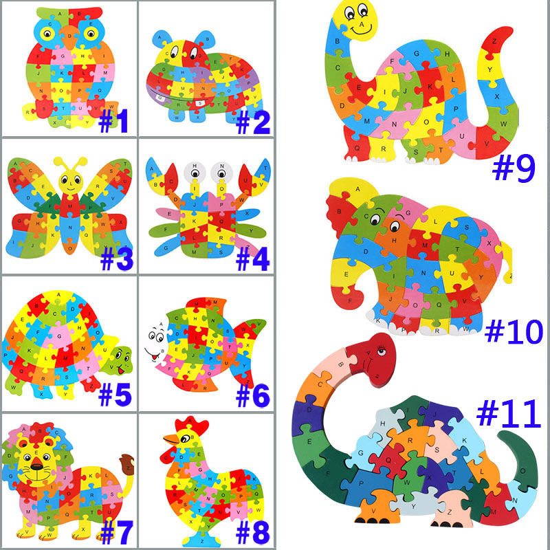 26 muster Aus Holz Tier Alphabet Frühen Lernen Puzzle Jigsaw Für Kinder baby Bildungs Learing Intelligente Spielzeug M09