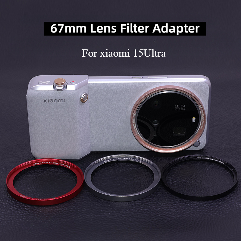 Für Xiaomi 15 Ultra Foto-Bausätze 67 mm Filter-Adapterring, Rahmen aus Aluminiumlegierung, Gegenlichtblende, kratzfeste, staubdichte Kappenabdeckung