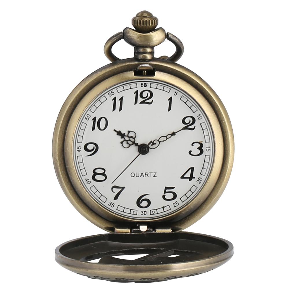Reloj de bolsillo grabado Vintage de cuarzo rosa, exquisito collar hueco de flor completa, cadena, accesorio para mujer, reloj de bronce para mujer,